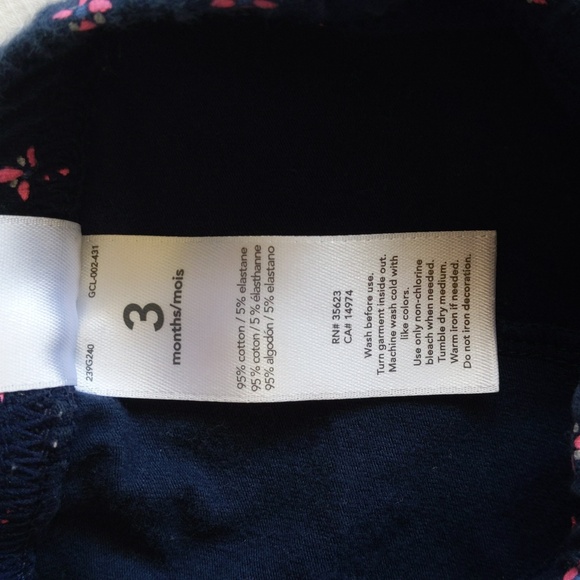 carter's navy blue printed leggings 3 months baby girl - Picture 4 of 5